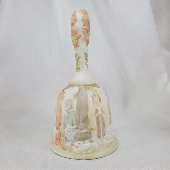 VTG Lefton Christopher Collection Porcelain Nativity Bell Hand Painted 1982 - Picture 5 of 11